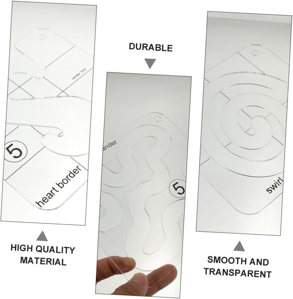 Acrylic Quilting Template 4 Piece Set for Pattern Guidance