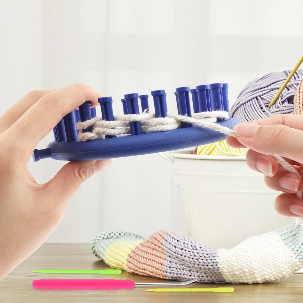 NOVYQREN Round Plastic Quick Knit Loom Set, DIY Home Manual Craft