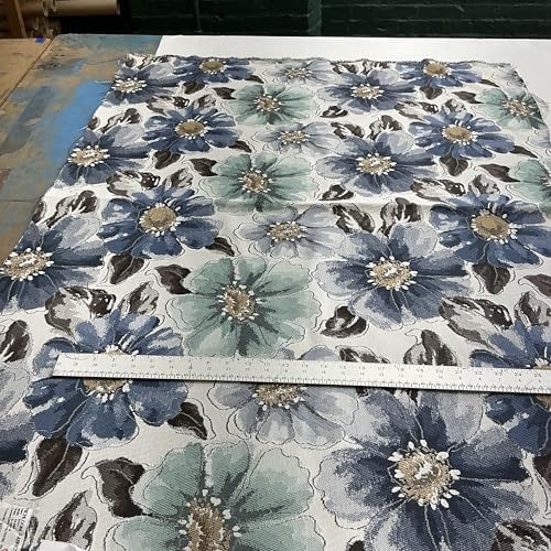 Envy in Aquarium | Upholstery Fabric | Floral Jacquard in