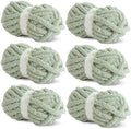 Hombys Sage Green Chunky Chenille Yarn for Crocheting and Knitting