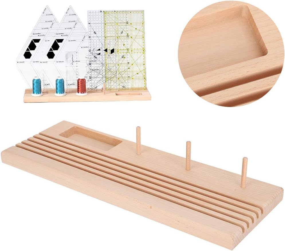 5 Slot Wooden Quilting Ruler Stand and Template Organizer, Wooden