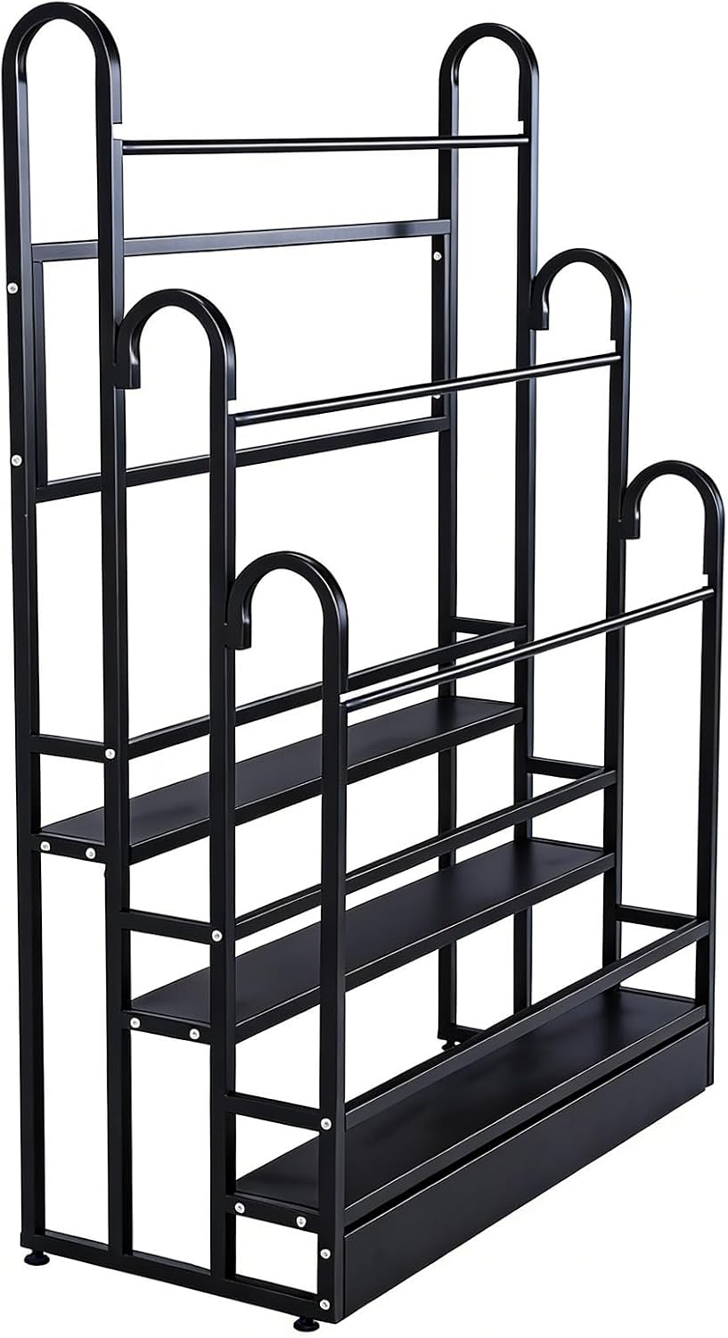 Heavy Duty Adjustable Fabric Roll Display Stand 3 Tier Metal Rack