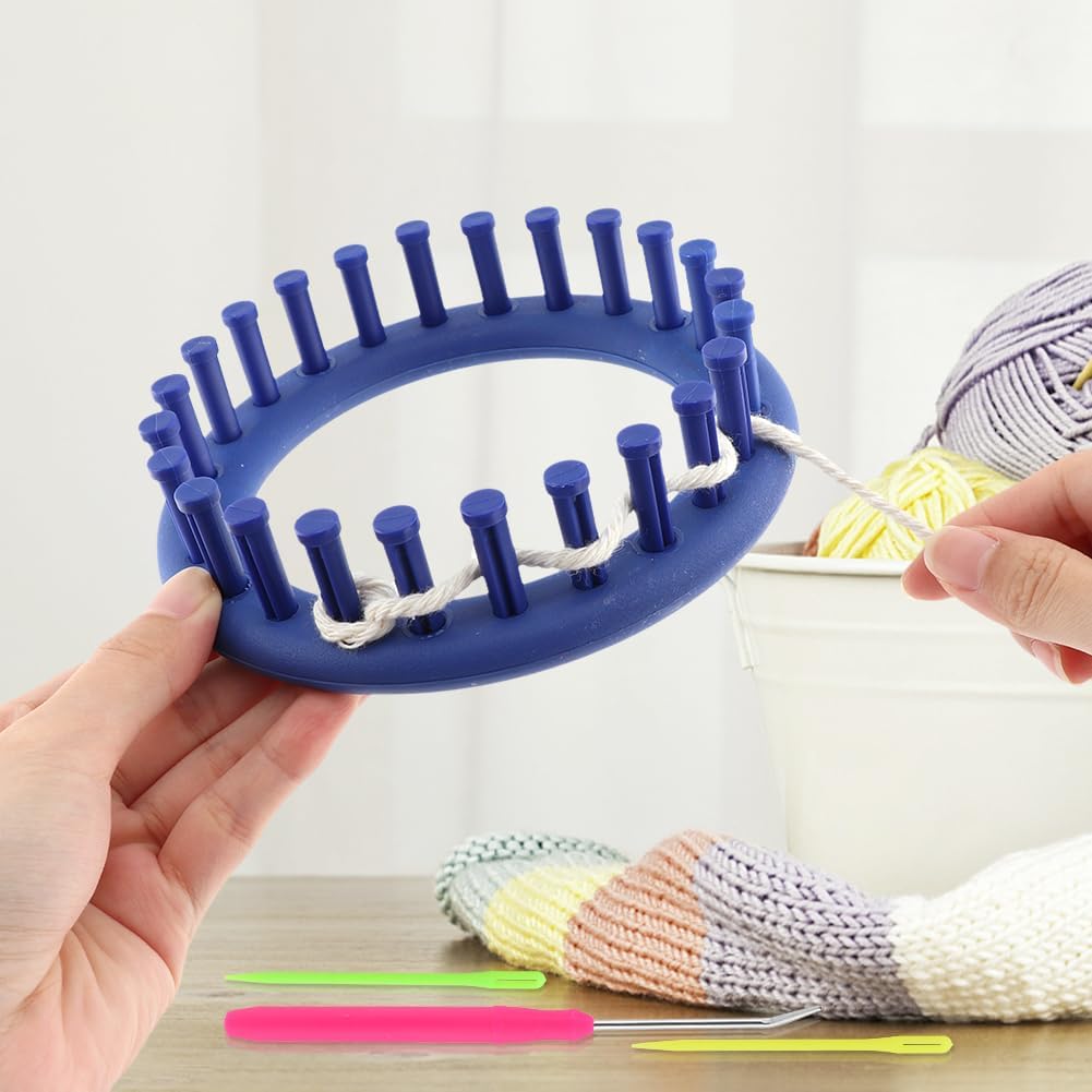 NOVYQREN Round Plastic Quick Knit Loom Set, DIY Home Manual Craft