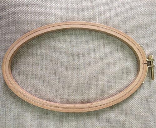 BWRMHME 8 X 5 Inch Wooden Oval Embroidery Hoops Cross-Stitch Hoop DIY