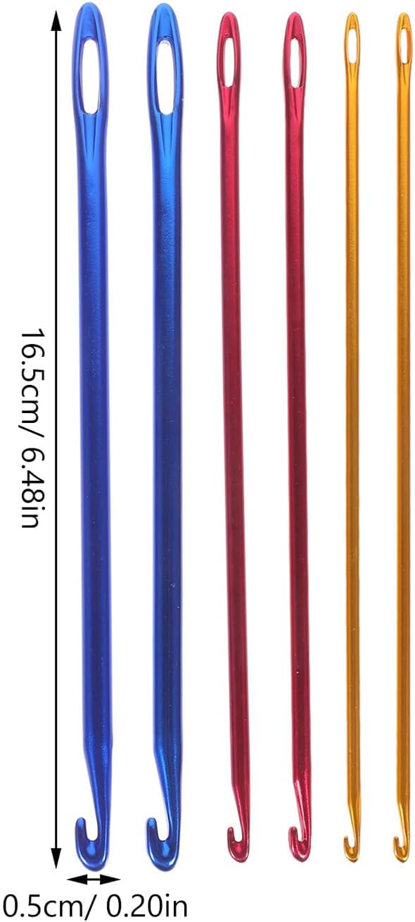 Aluminum Crochet Hooks with Holes, 6Pcs Knooking Hooks Set