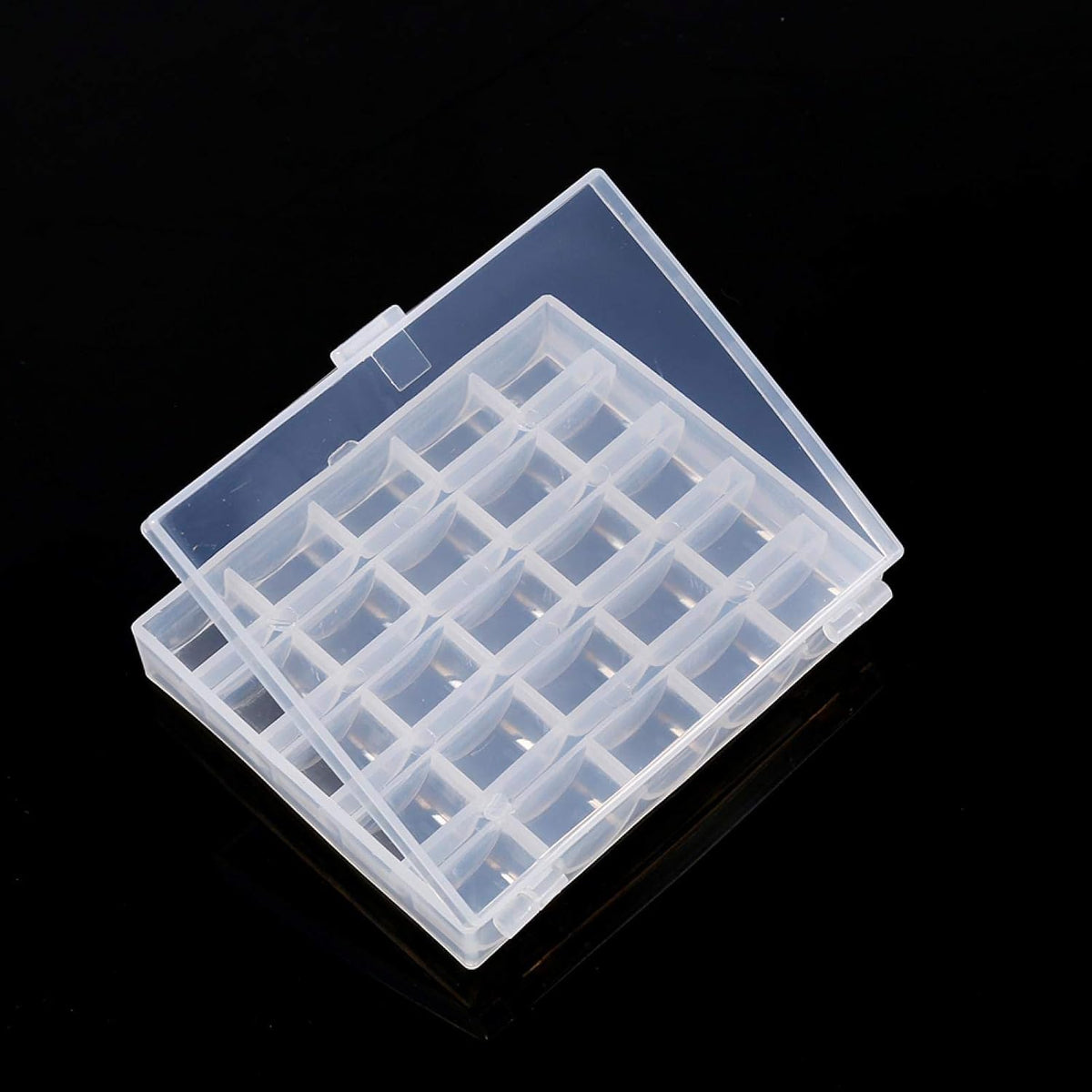 Bobbin Organizer Box, Clear 25 Slot Storage Case Holds Small Sewing