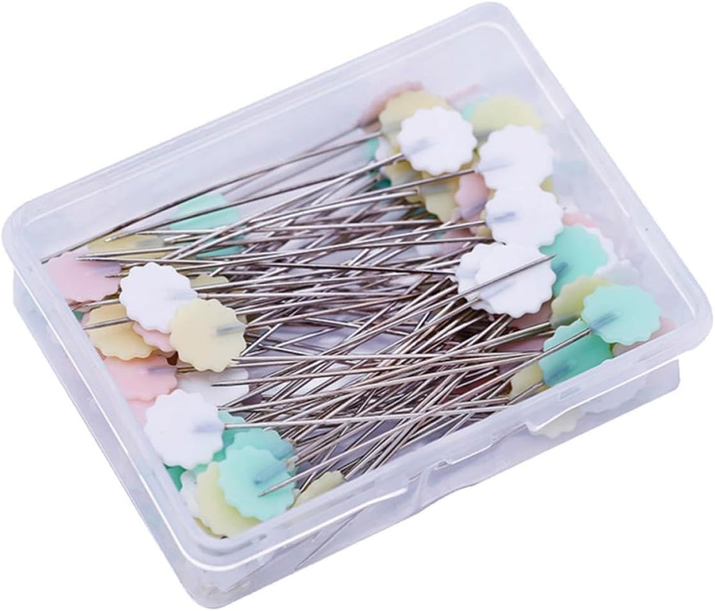50pcs Flat Head Straight Pins for Craft Students Quilters