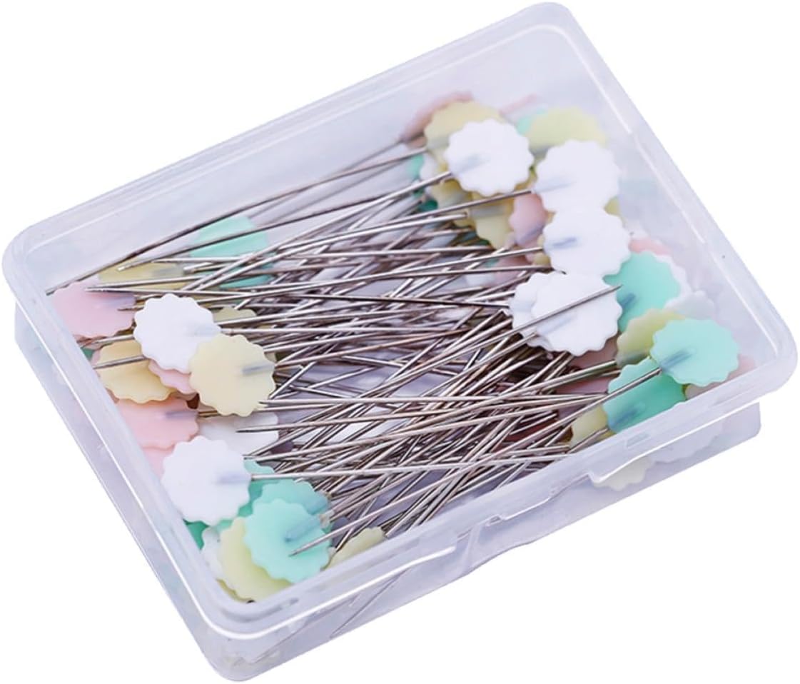 50pcs Flat Head Straight Pins for Craft Students Quilters