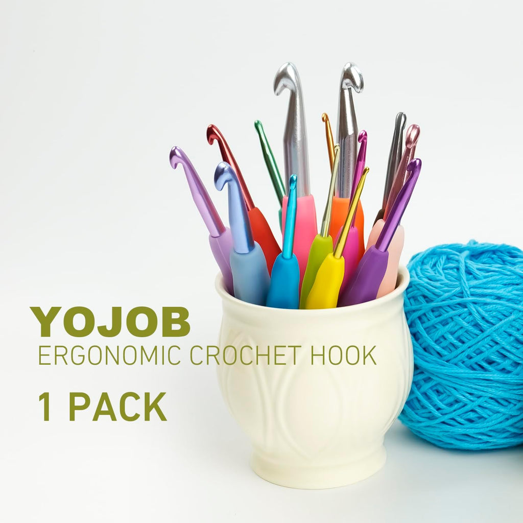 7mm Crochet Hook, Ergonomic Aluminum Crochet Needles for Arthritic