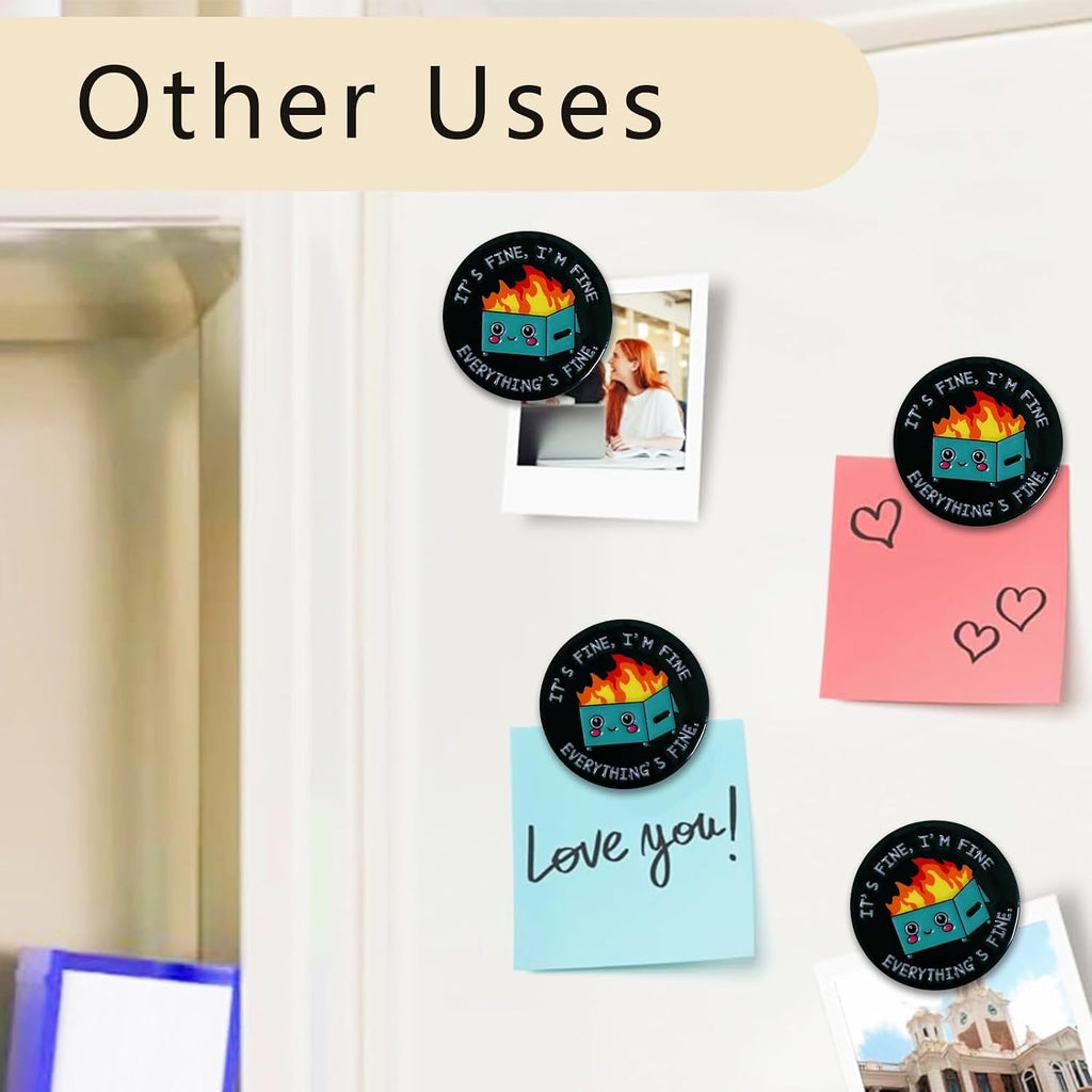 2pcs Funny Dumpster Fire Needle Minder, Magnetic Needle Nanny