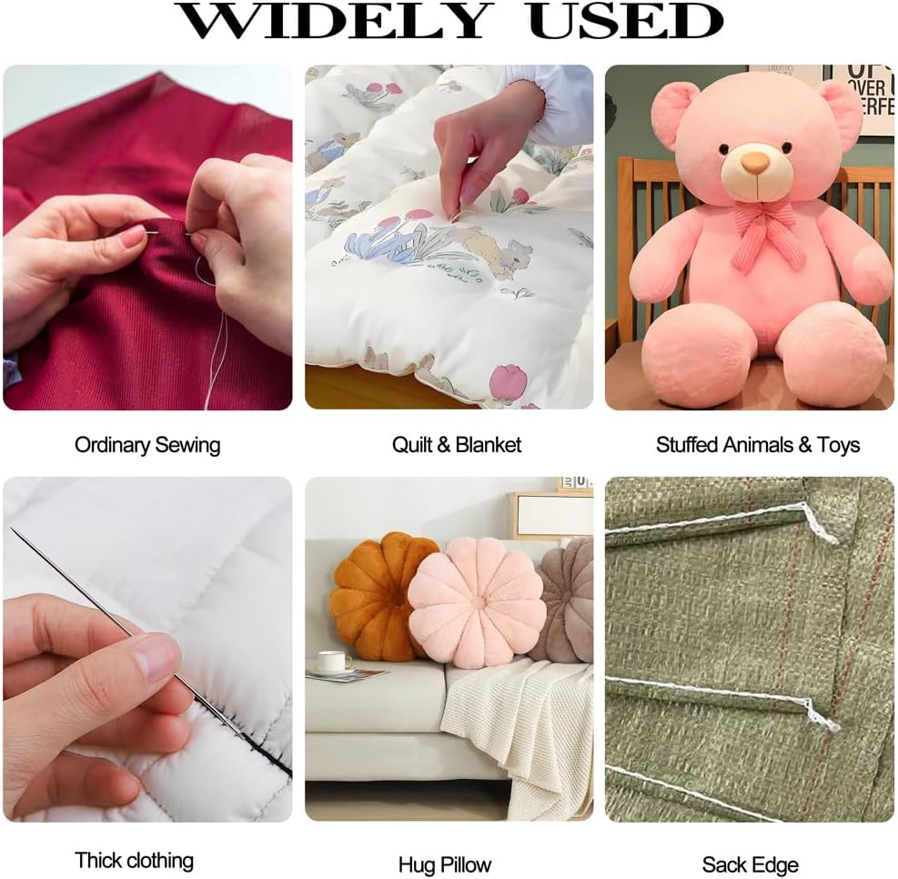 15Pcs 5 Sizes 4‐8 Inch Large‐Eye Extra Long Upholstery Hand Sewing