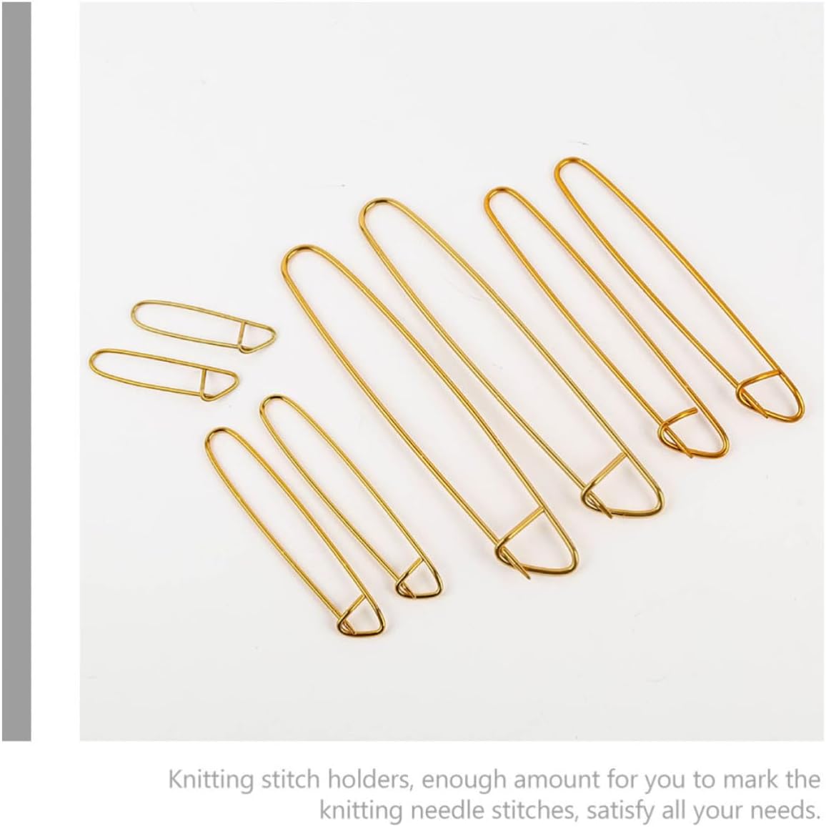 8pcs Knitting Stitch Holder Pins, Golden Aluminum Alloy, DIY Craft Set