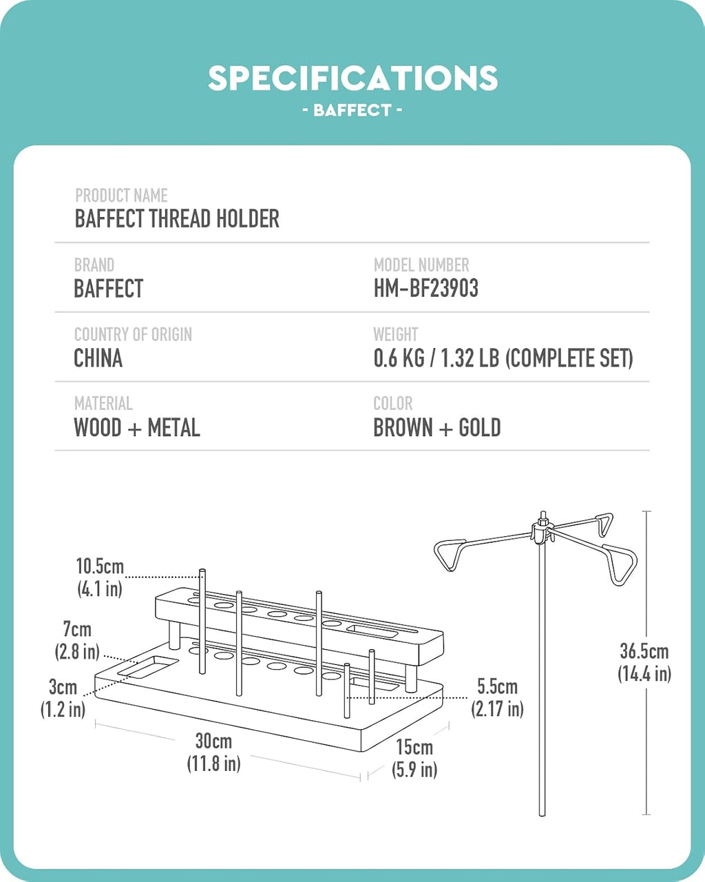 Baffect Thread Spool Holder With Sewing Organizer Ideal For Quilters