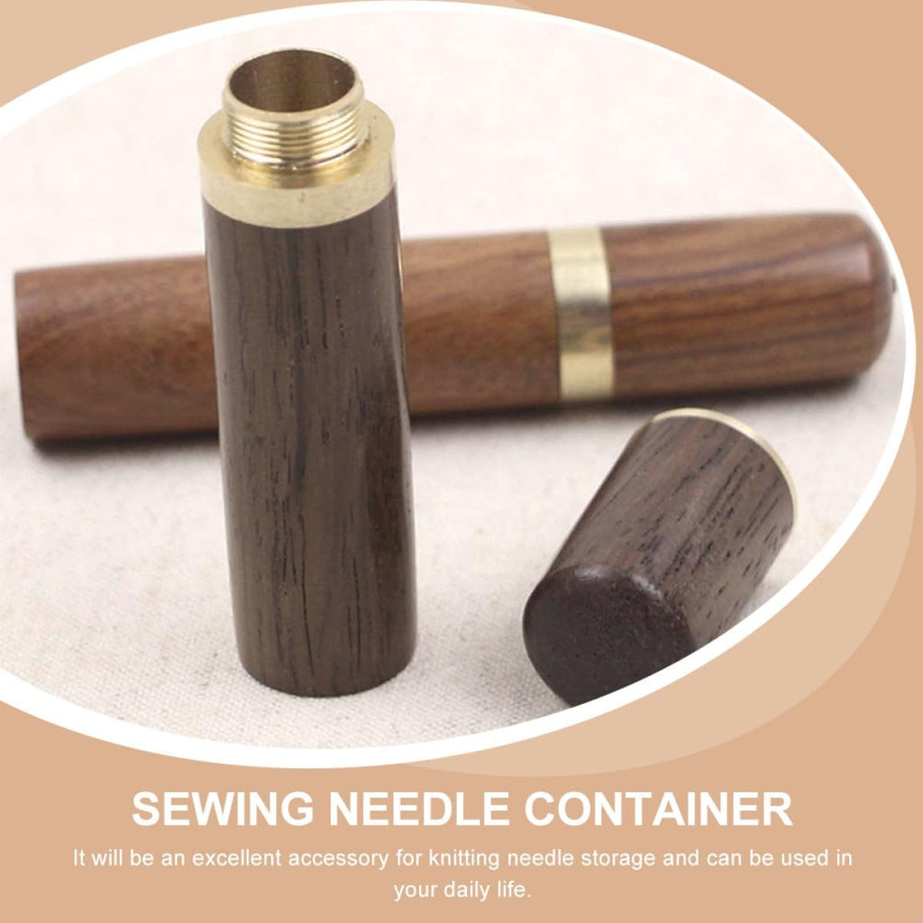 Wooden Sewing Needle Case 4 Pack Portable Pocket Box for Crafters