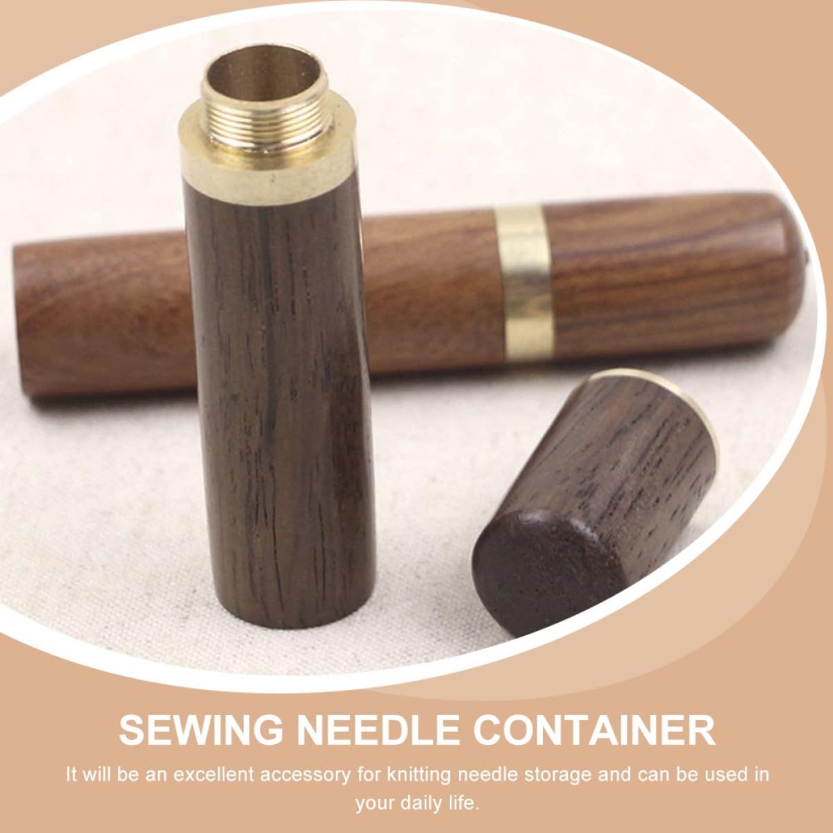 Wooden Sewing Needle Case 4 Pack Portable Pocket Box for Crafters