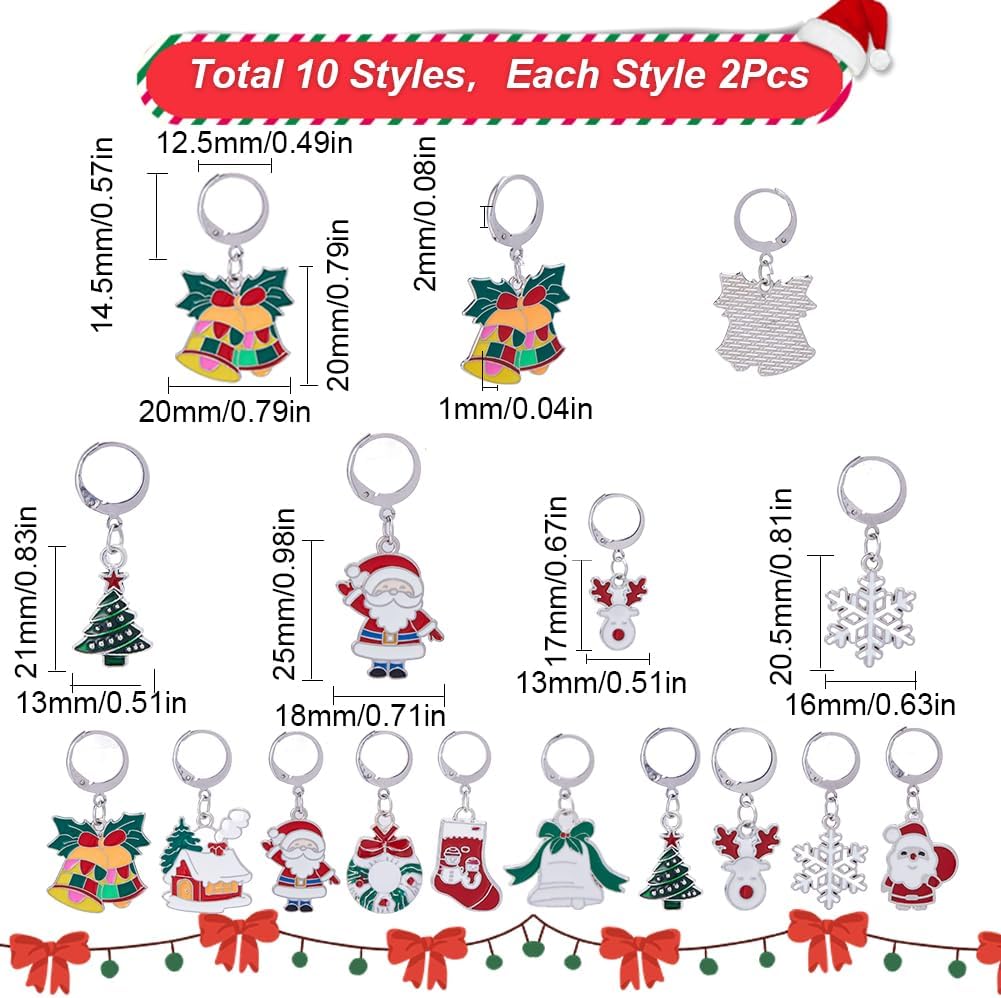SUNNYCLUE 1 Box 20pcs Christmas Stitch Markers Knitting Crochet