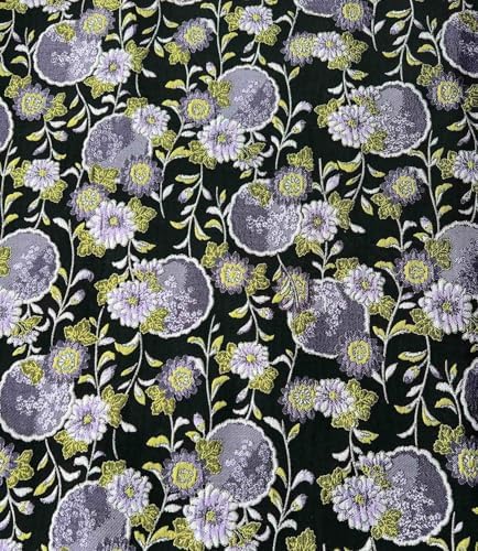 Lavender Floral Jacquard Brocade Fabric - Embossed Texture - Precut by