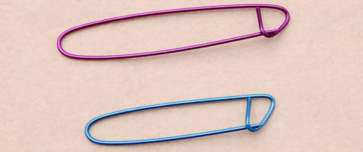 10 Pieces Aluminum Yarn Stitch Holder Safety Pins - 5 Sizes Crochet