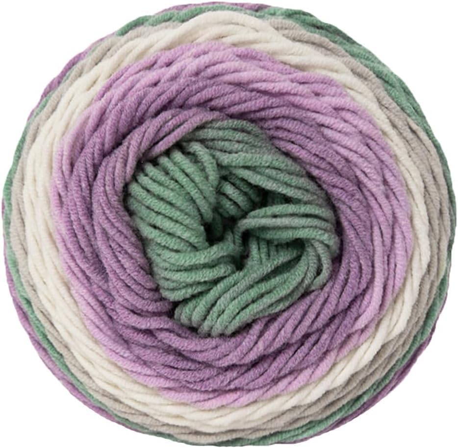 Yarn, Soft Acrylic Knitting Wool Rainbow Color Hand-Woven for Scarf