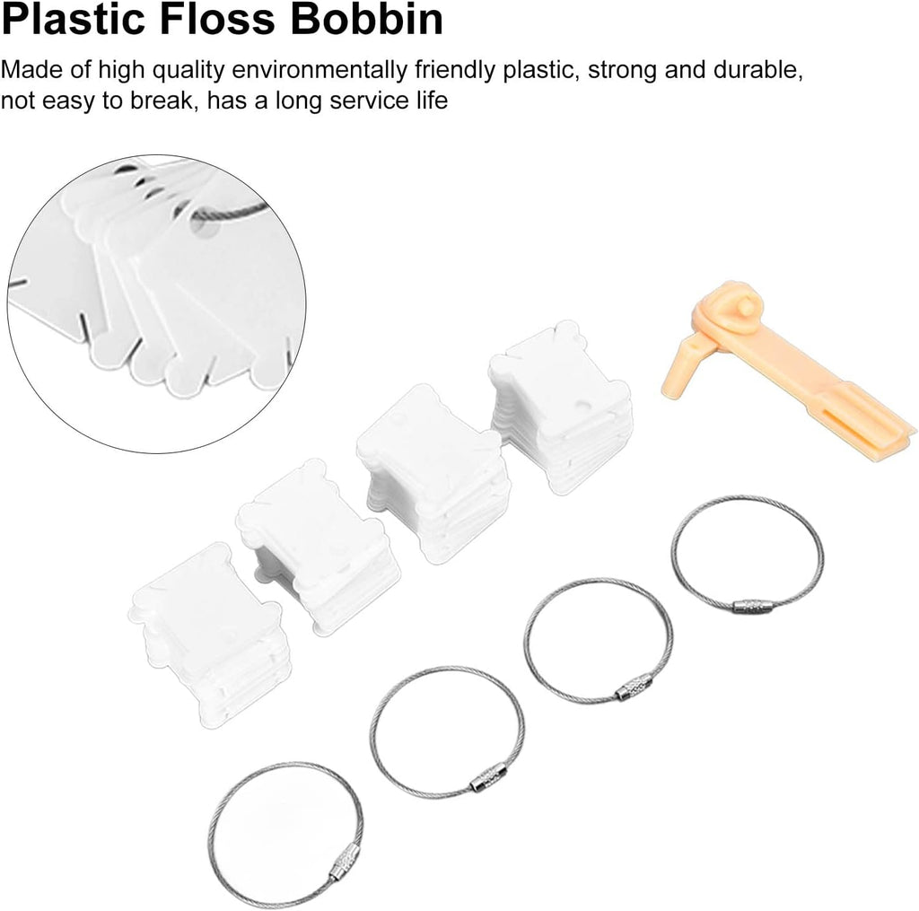 120PCS Plastic Floss Bobbins with 1 PCS Bobbin Winder, Embroidery