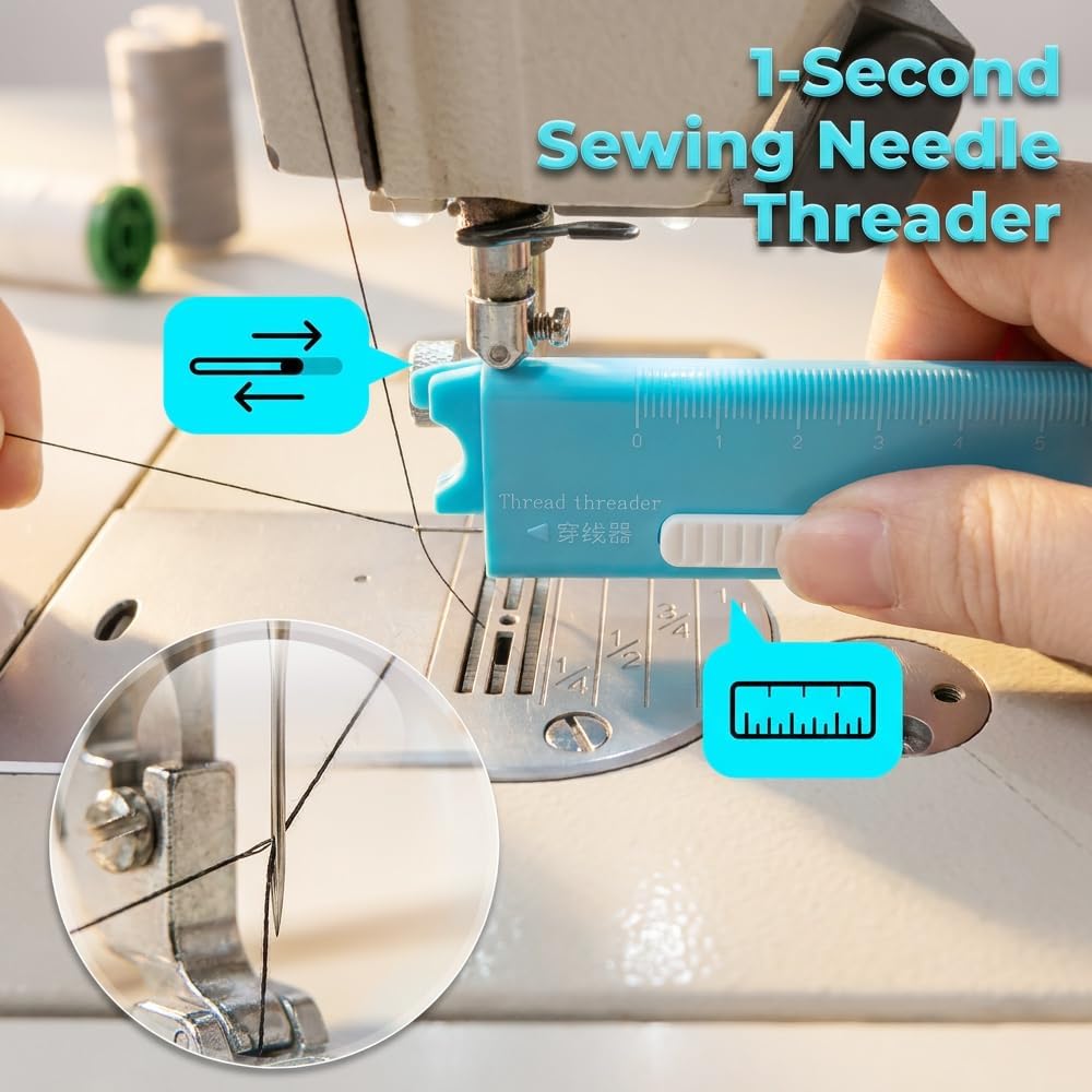 4 in 1 Needle Threader, Sewing Threader Tool with Seam Ripper