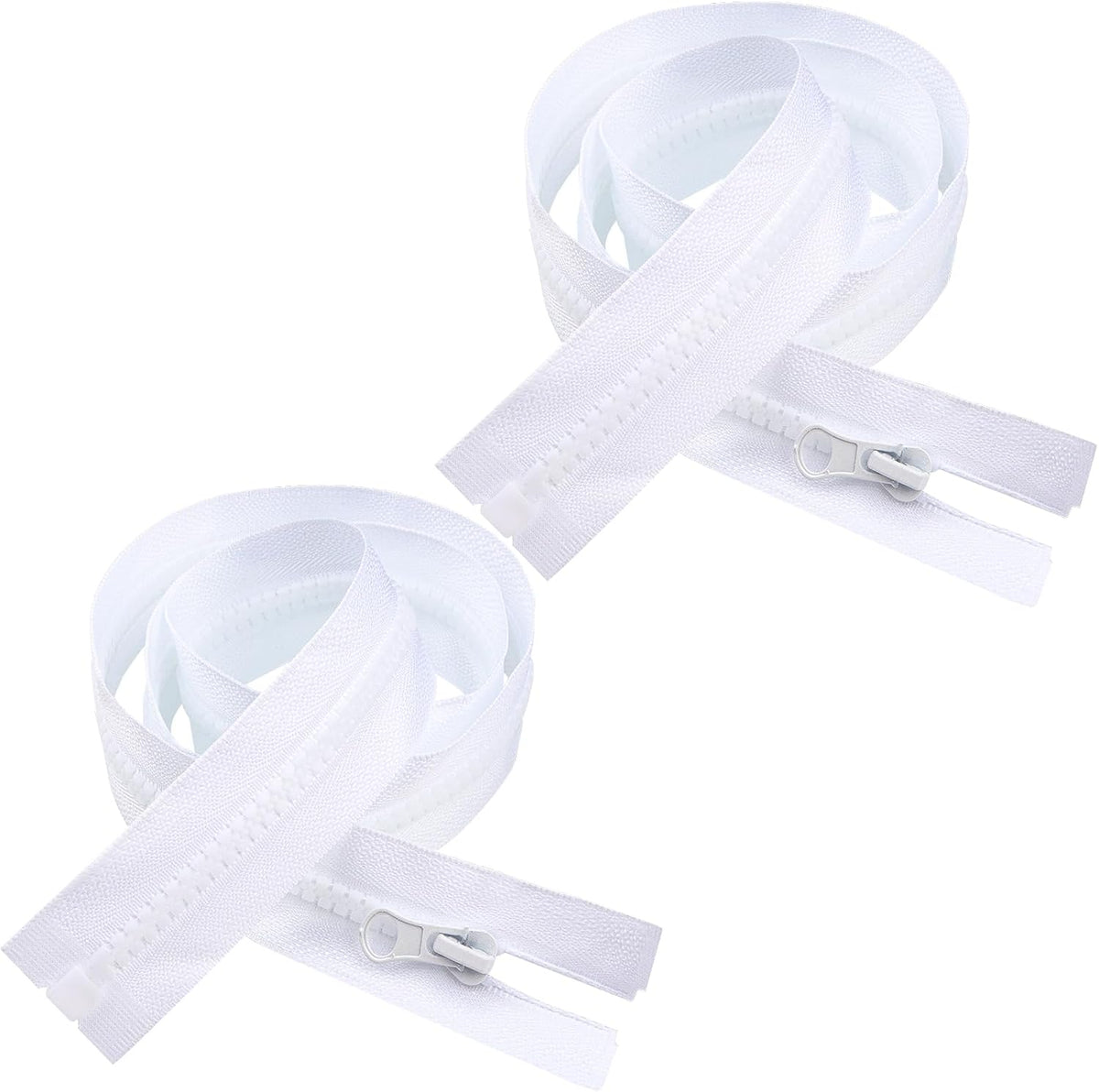 Separating Zippers for Sewing, DOITEM 60cm / 24 Inch White Zipper