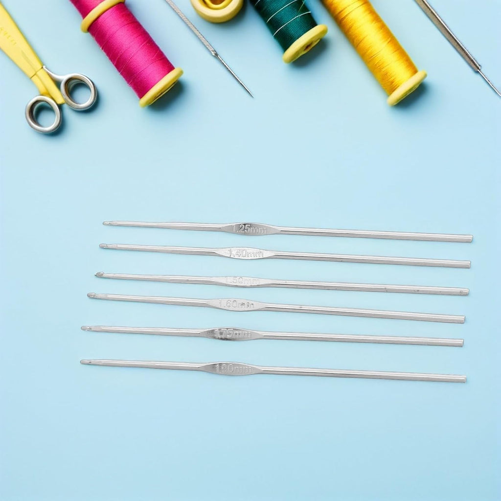 12 Piece Stainless Steel Crochet Hook Set for Lace Thread