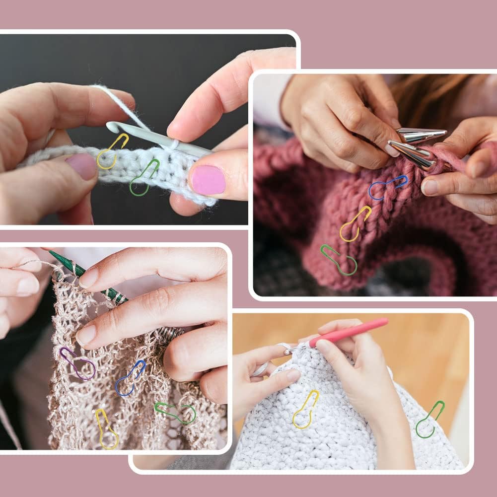Lunarm Safety Pins 600pcs, Colorful Metal Knitting Bulb Pins Storage