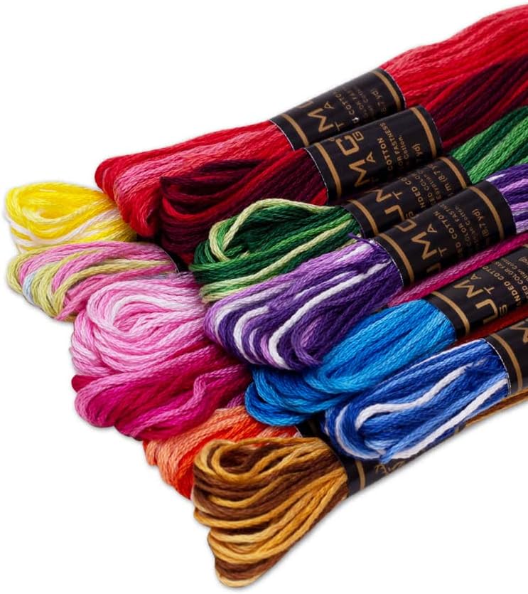 12 Pieces | Premium Embroidery Thread | 100% Egyptian Cotton Premium