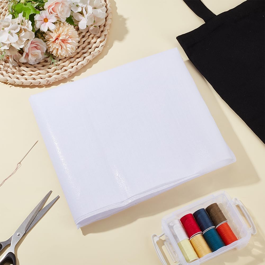 BENECREAT 39x45 Inch White Cotton Interfacing Fabric, Woven