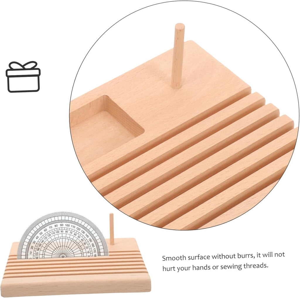 Wooden Spool Ruler Holder for Quilting and Crafting Stable Base