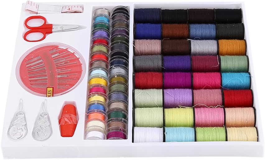 SUNGOOYUE Sewing Kit with Carrying Case 64 Thread Spools Needle