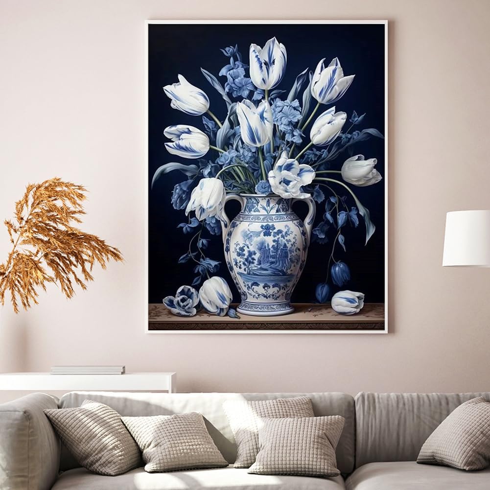 Vase Stamped Cross Stitch Kit for Adults - 11CT Printed Embroidery