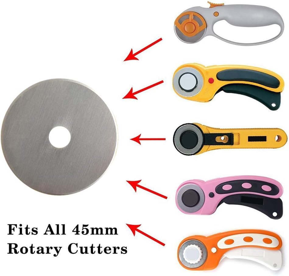 KISSWILL Rotary Cutter Blades 45mm for Fiskars - 20 Pack 45mm Rotary