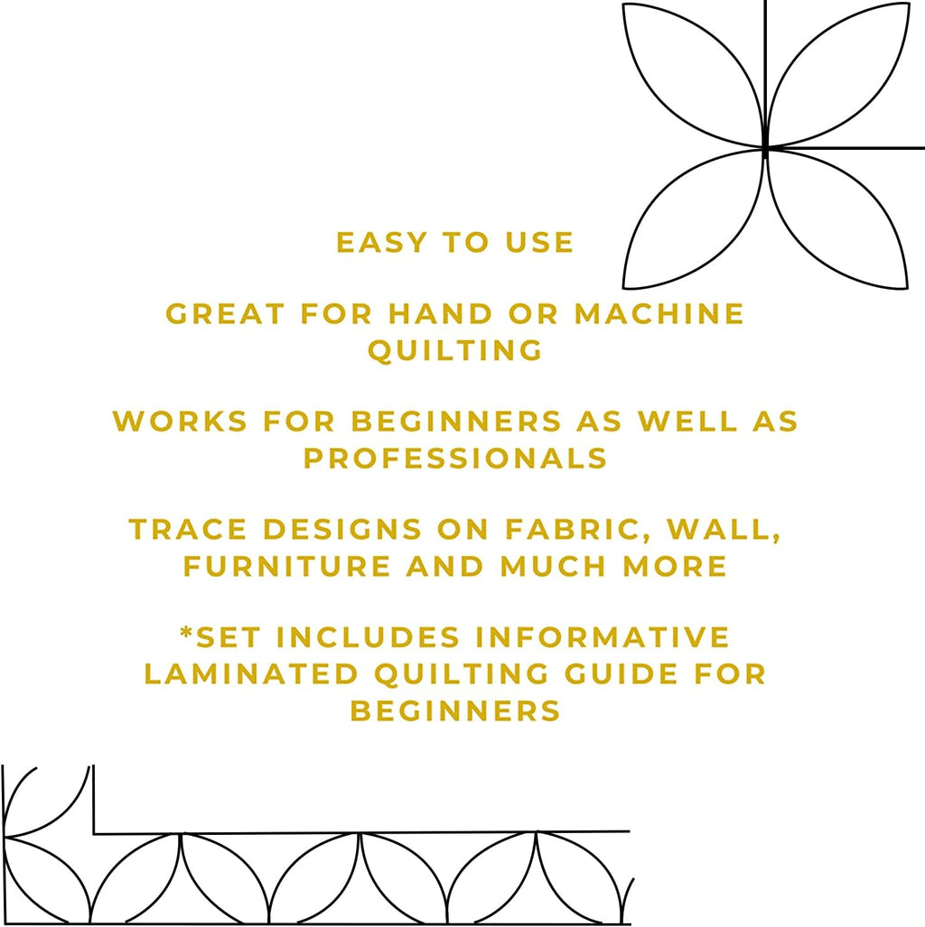 Quilting Stencils for Machine and Hand Quilting - 2 Reusable Framed