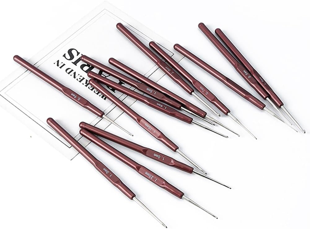 16Pcs Lace Crochet Hooks Set 0.5mm-2.5mm, Ultra Fine Stainless Steel