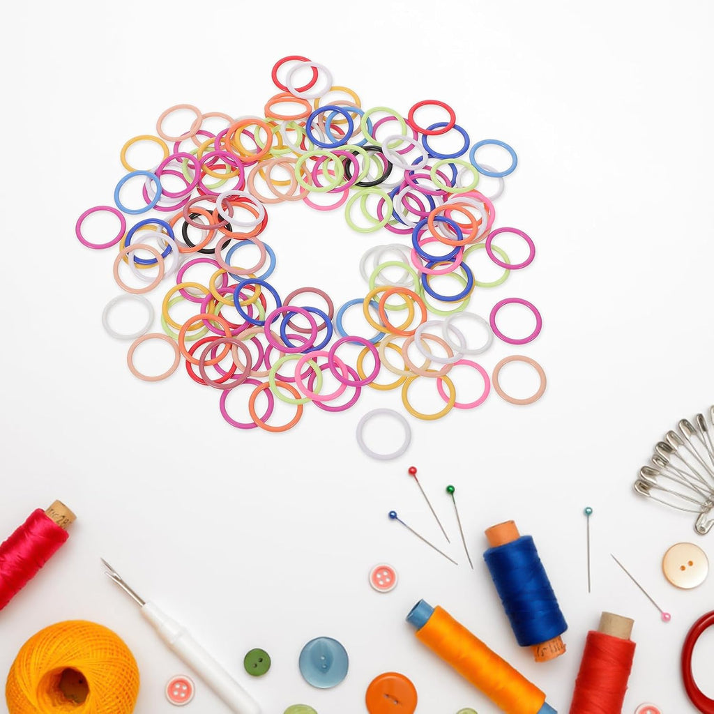 200pcs Metal Stitch Markers, 12mm Round Rings