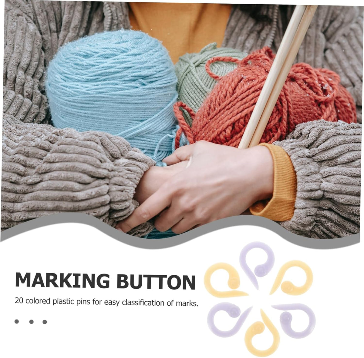 20Pcs Plastic Locking Stitch Markers for Knitting Beginners