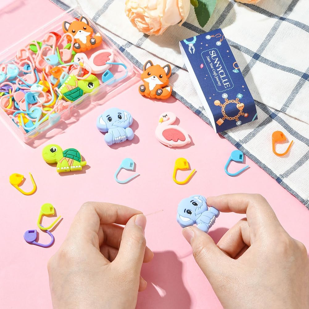 SUNNYCLUE 68Pcs Knitting Needles Stopper Knitting Needle Protectors