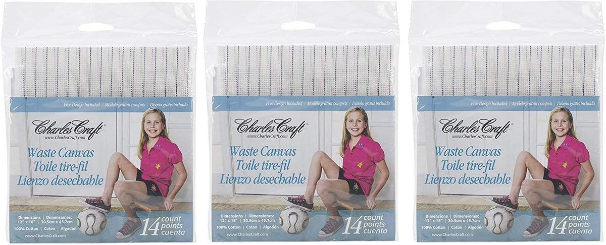 DMC Waste Canvas 14ct 12in x 18in (3 Pack)