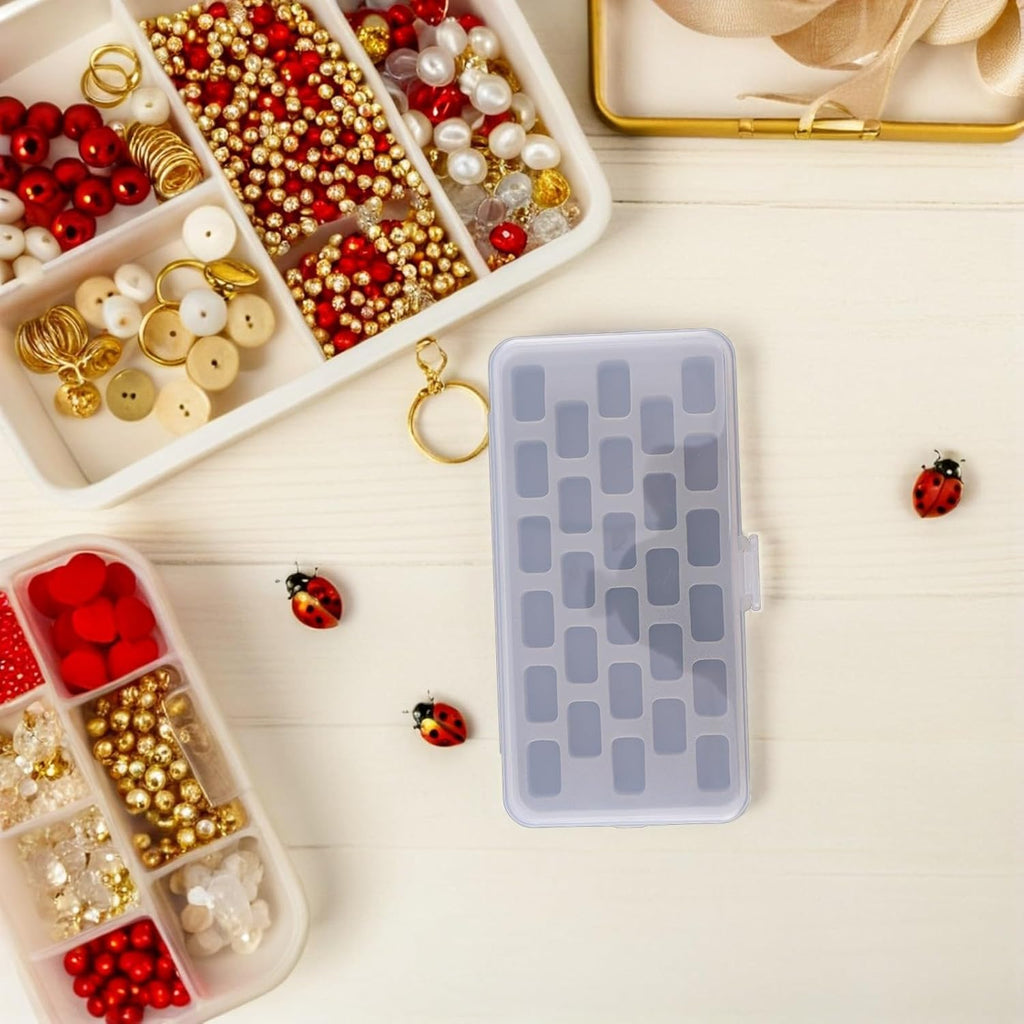 2pcs Grid Bobbin Organizer Box with Sponge Inserts for Sewing Machines