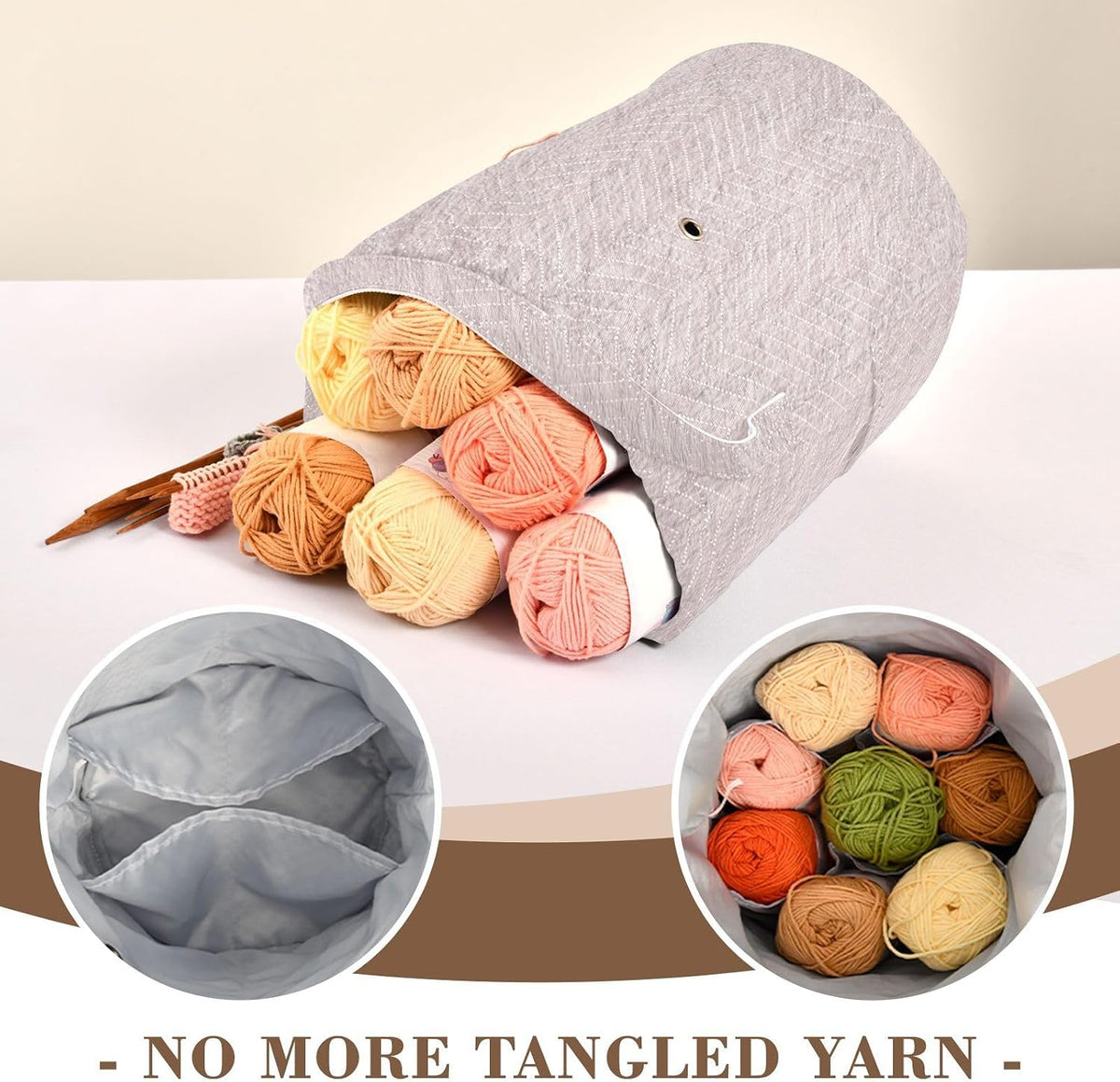 GuoChe Meat Solid Color Crochet Bags Crochet Yarn Storage Portable