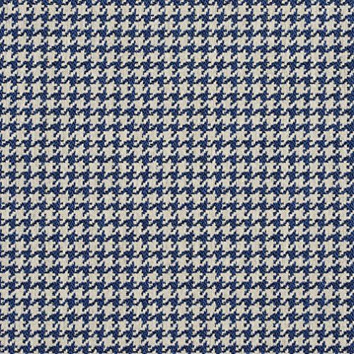 Blue and Off-White Classic Houndstooth Jacquard Upholstery Fabric by