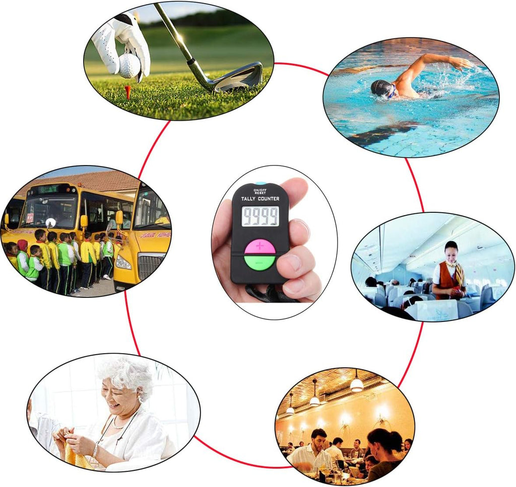 Electronic Tally Counter, Handheld Number Clicker with Lanyard