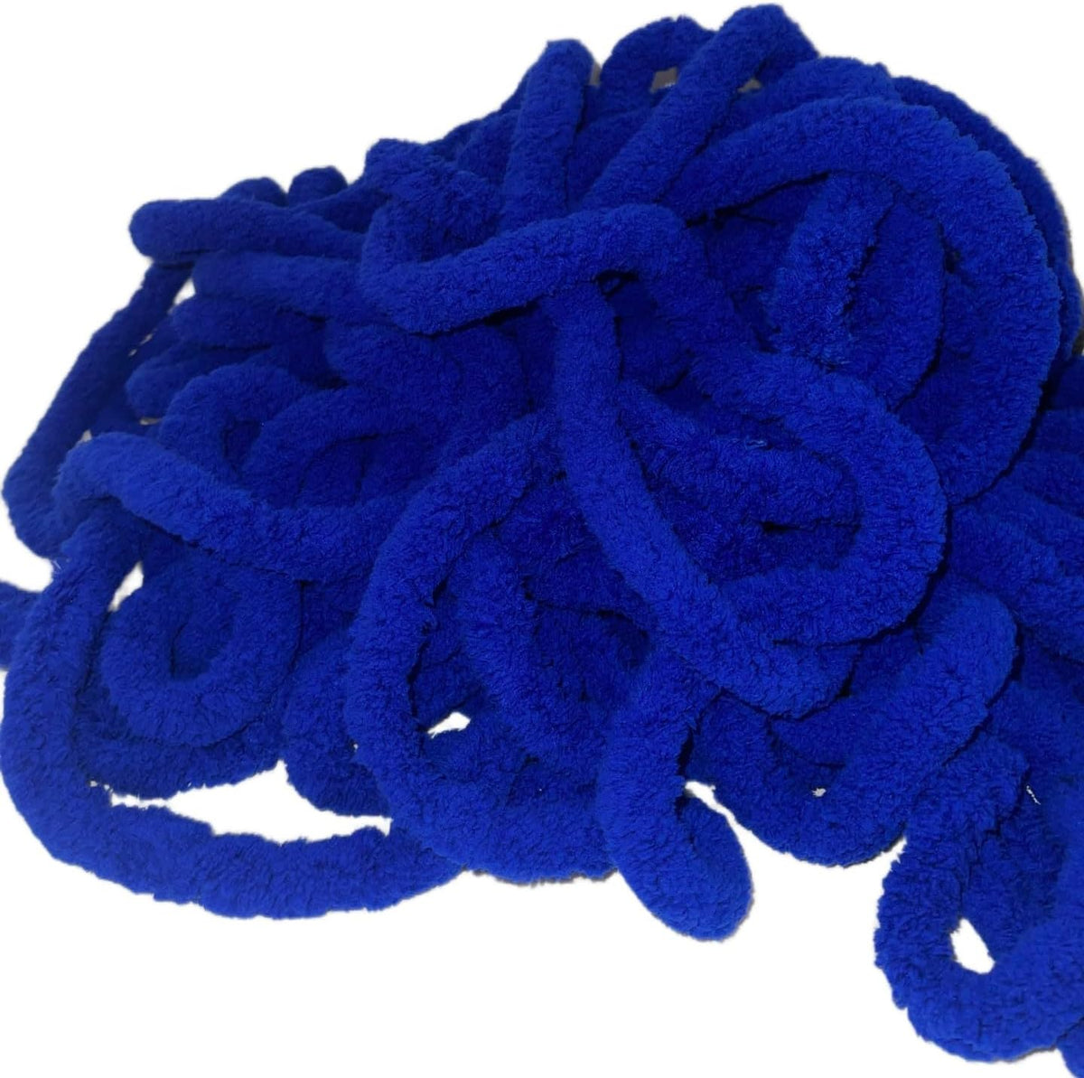 Chunky Chenille Royal Blue Yarn for Crocheting and Handknitting Big