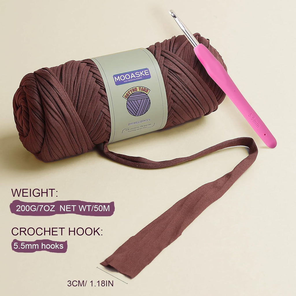 Mooaske 2 Pack T-Shirt Crochet Yarn for DIY Knitting Crochet Cloth
