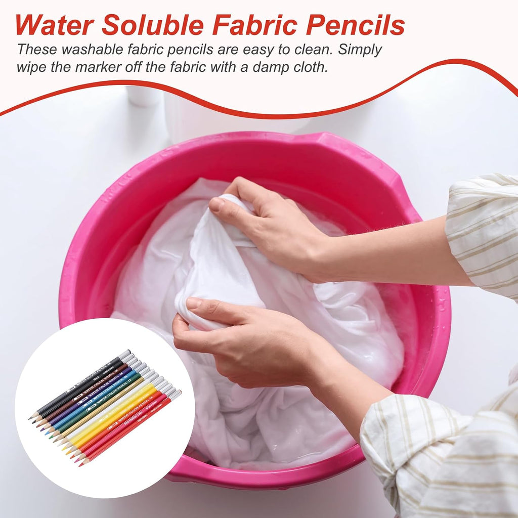 MECCANIXITY Water Soluble Fabric Pencils, Tailors Chalk Fabric Pencils