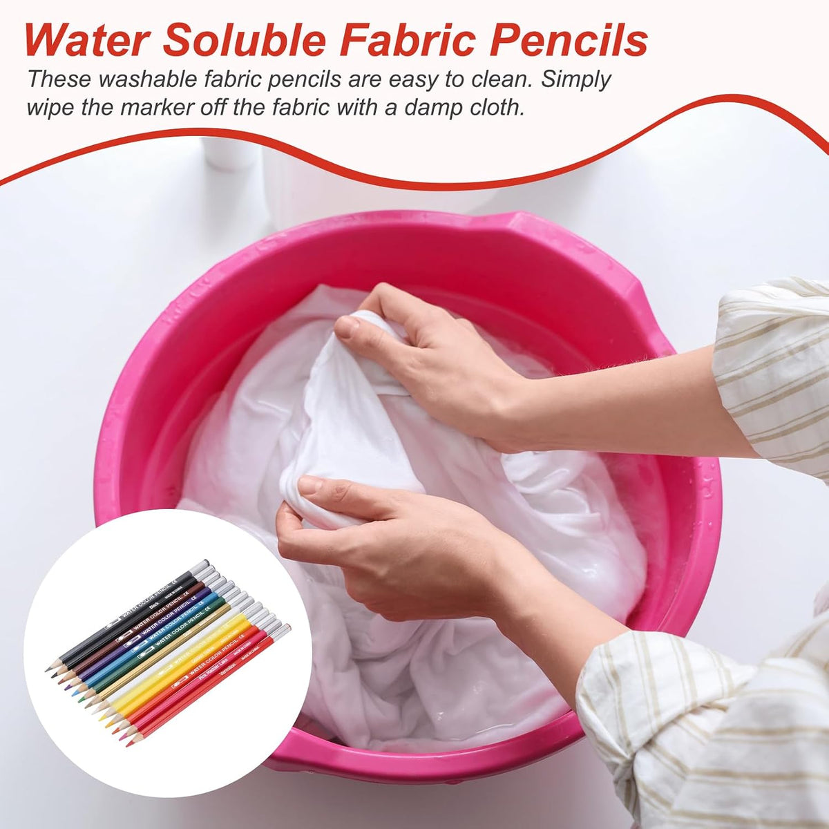 MECCANIXITY Water Soluble Fabric Pencils, Tailors Chalk Fabric Pencils