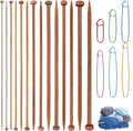 Elegaperma 7 Pairs Wooden Knitting Needles, Smooth Wood Knitting
