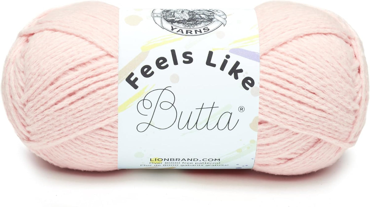 Lion Brand Yarn, Feels Like Butta Soft Crochet Yarn, Pink, 1 Pack